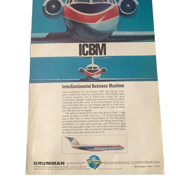 Vintage 1966 Grumman ICBM InterContinental Business Machine Ad Advertisement - Picture 5 of 5